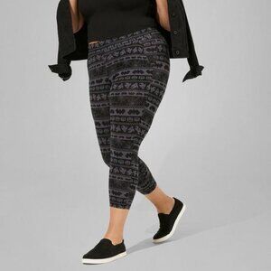 Torrid Halloween print cropped leggings in black and gray